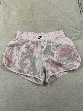 Nike Women's Pink Marble Print Athletic Shorts